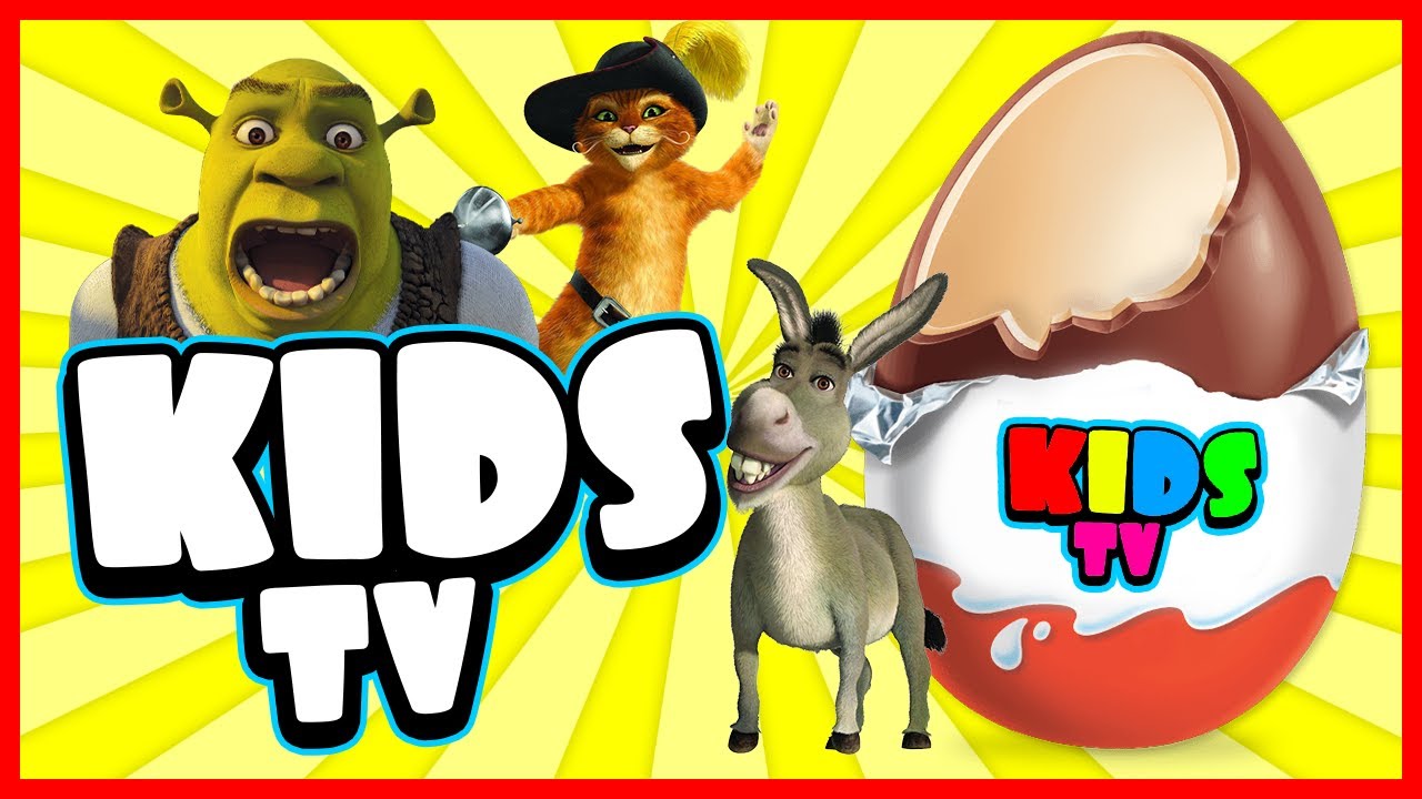 Kids Tv! Surprise eggs Shrek. New cartoon Kinder surprise! YouTube