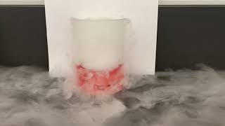 Dry ice in water with universal pH indicator