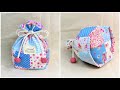 巾着袋の作り方 裏地付き 隠しマチ付き　How to make a drawstring pouch / diy kawaii pouch 　可愛い巾着ポーチ