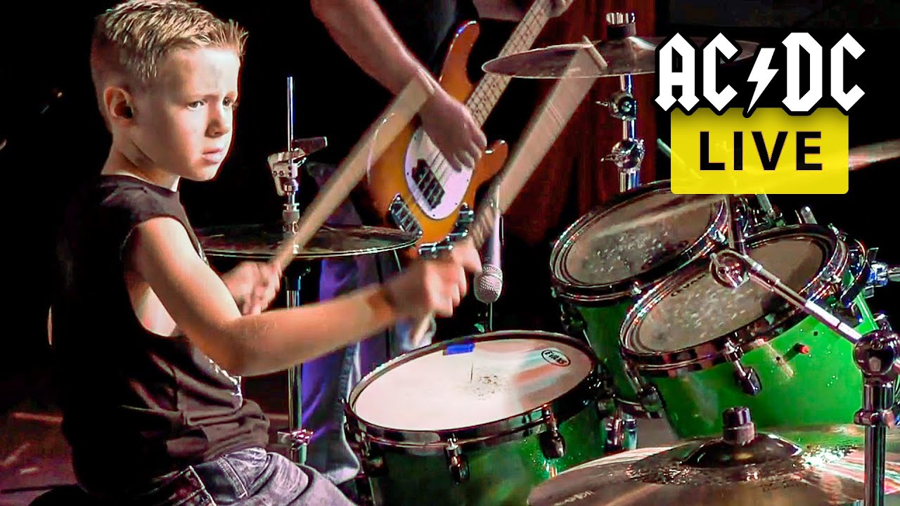 7 Year Old Drummer - AC/DC LIVE