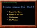 Spanish Lessons Quiz | Days of the Week | Seasons | Months of the Year | Learn Spanish | Free