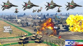 Israeli Military Airport of Jerusalem Badly Destroyed by Irani Fighter Jet & War Brutal Tank - GTA 5