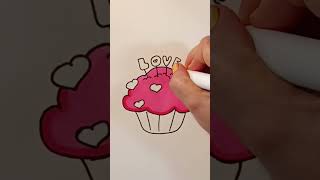 🧁Love Cupcake Coloring #art #asmr #cute