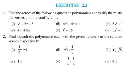Exercise 2.2 Class 10th Maths NCERT Solutions | alpha , bita type questions |Relation between zeroes