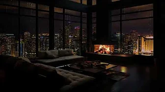 Rain and Fireplace Ambience for Relaxation, Study, and Work - Around-the-Clock Comfort