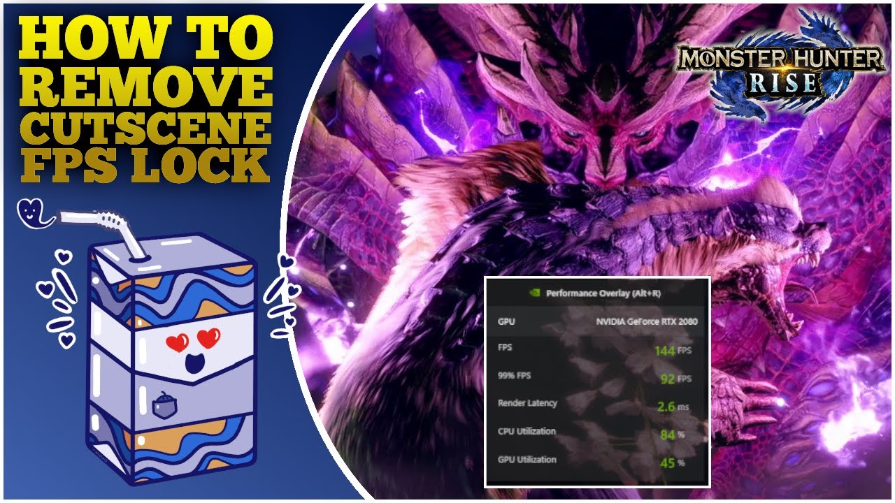 HOW TO REMOVE CUTSCENE FPS LOCK | Monster Hunter Rise PC [Better