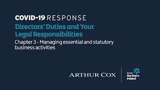 Covid-19 Response - Directors Duties And Legal Responsibilities - Chapter 3 - Managing Activities