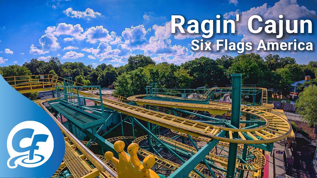 Ragin' Cajun front seat on-ride 4K POV Six Flags America