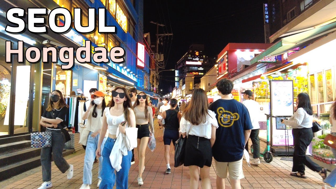 젊음이 가득한 토요일 밤 뜨거운 홍대 거리🔥🔥🍺🍺 | Seoul 4k, Binaural Sound - YouTube