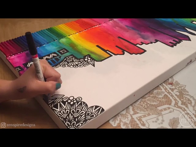 DIY CRAYON ART, RAINBOW MELTING CRAYONS ART 