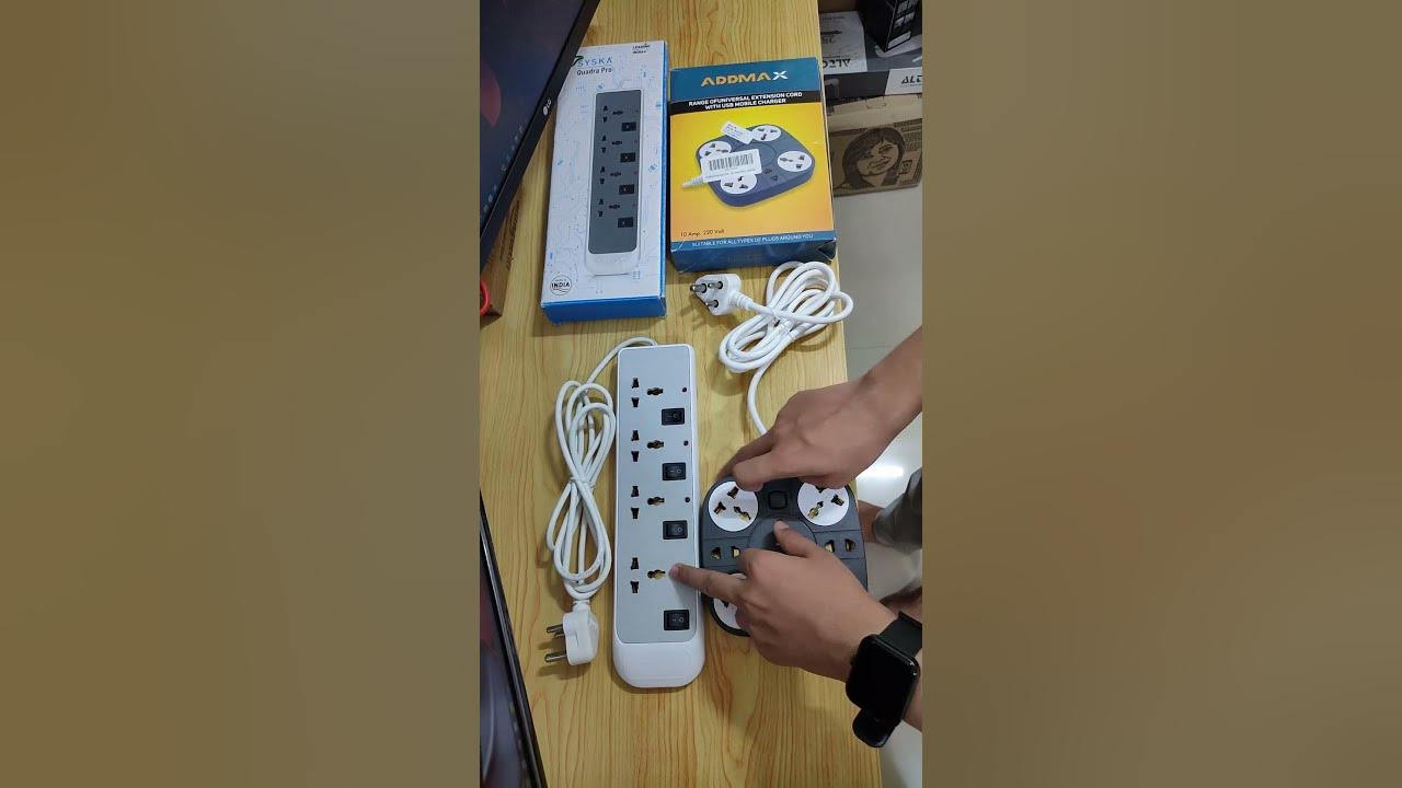 Syska vs ADDMAX Extension Board detail comparison load test USB port