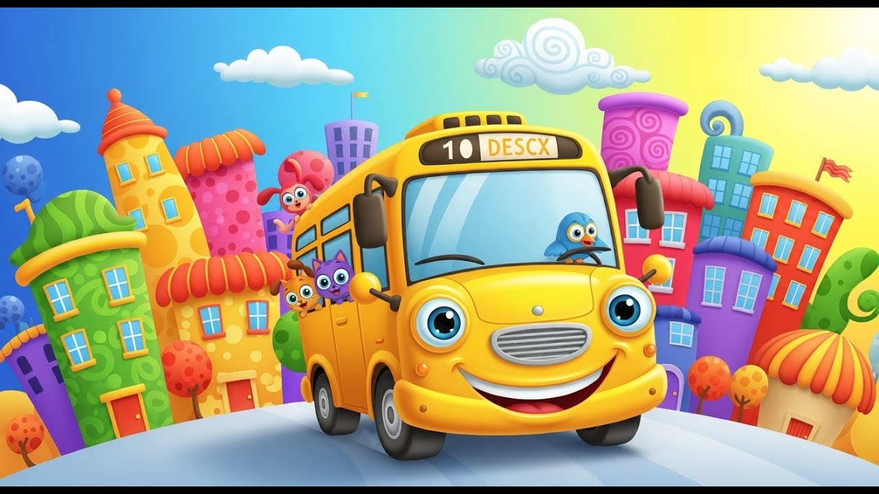 The Wheels on the Bus 🚍 | Full Animated Nursery Rhyme for Kids | Magical Rhymes