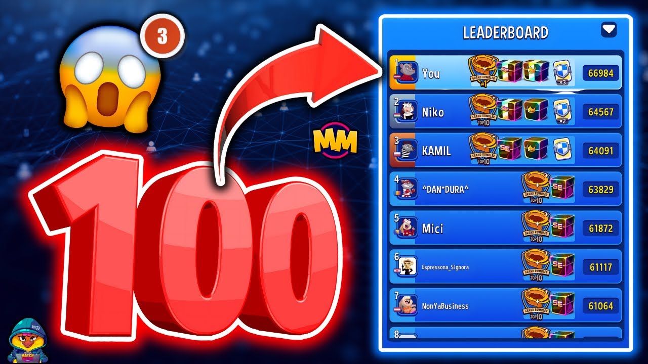 REACHED TOP1 PLACE on INDANE 100 PLAYERS RUMBLE 🔥 MATCH MASTERS x3 MOVES MULTIPLIER 