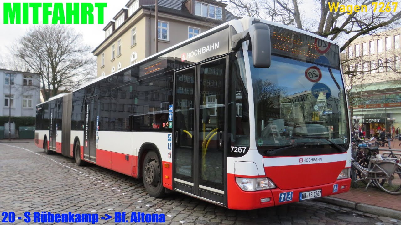 Mitfahrt | Hamburg Linie 20 - S Rübenkamp ➡ Bf. Altona | Wagen 7267 (D)