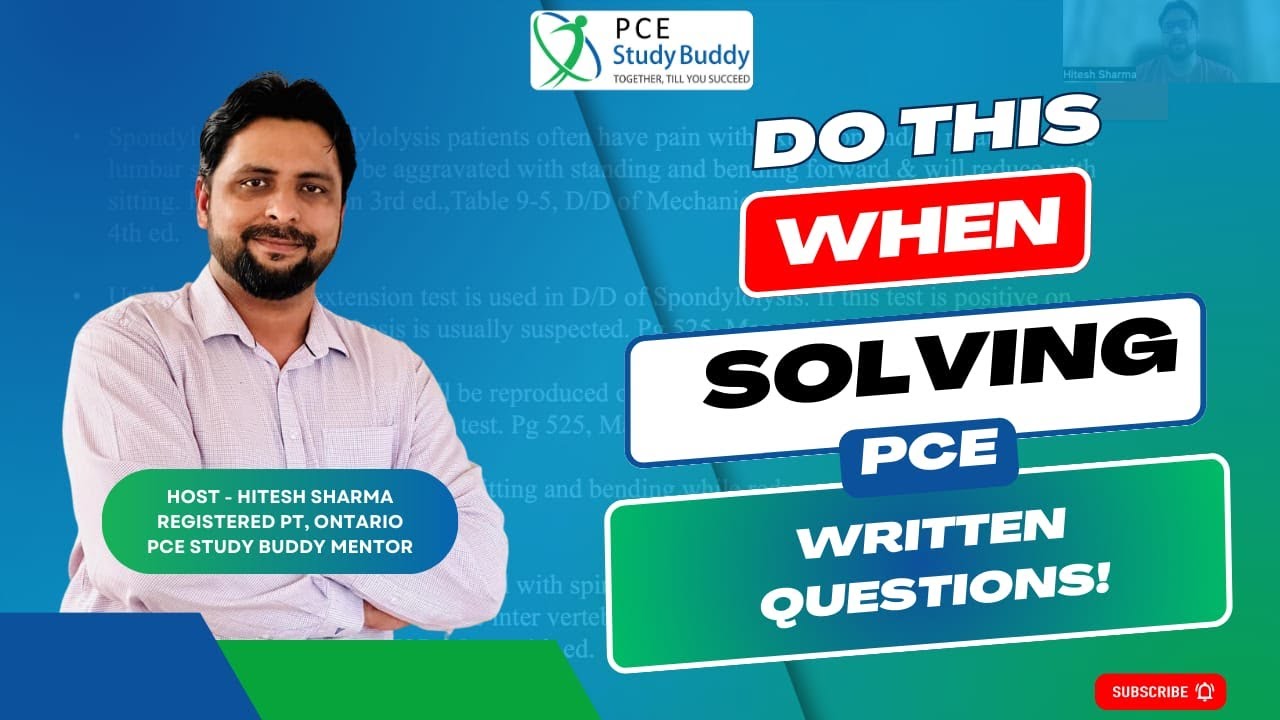 "Mastering PCE Written Questions: Expert Tips from Dr. Hitesh Sharma"
