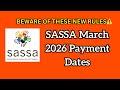 SASSA March 2026 Payment Dates RULES HOW ABOUT YOUR MONEY SASSA March 2026 Payment Dates RULES HOW ABOUT YOUR MONEY