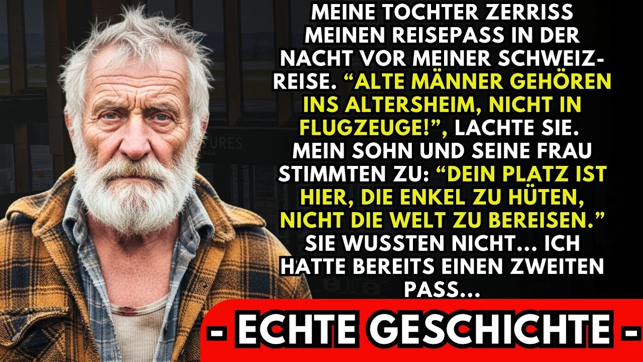Der Aktenvernichter kaute meinen Reisepass durch, und meine eigene Tochter lachte dabei. „Alte Männer gehören ins Altersheim“, sagte sie, während die Papierstreifen meiner Identität zu Boden...