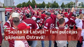 Latvijas izlases līdzjutēji pulcējas gājienam Ostravas ielās🇱🇻🇱🇻🇱🇻 #LielaisHokejs
