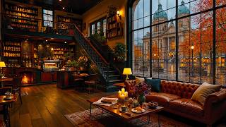 Rainy Fall Coffee Shop Ambience 🍂 Relaxing Jazz Music & Soft Rain Sounds for Working, Studying, Calm screenshot 1