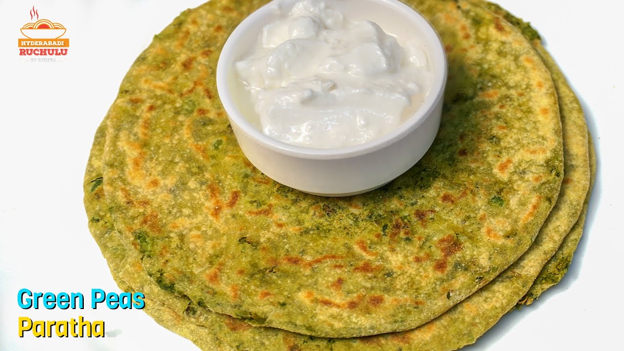 Matar Paratha Recipe || Green Peas Paratha Recipe || How to make Peas Paratha Recipe in Telugu | Hyderabadi Ruchulu