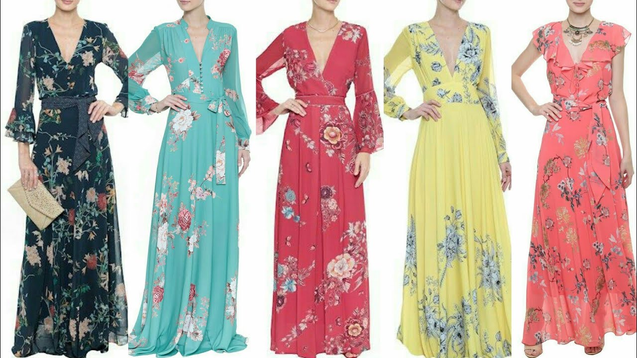High Class Stunning And Elegant Chiffon Printed Maxi Dress Design