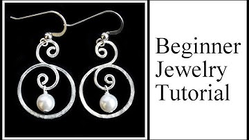 Easy Jewelry Tutorial : Double Hoop Swirl with Pearl Dangle Earrings
