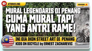 Wajib foto sama ikon mural legendaris ini kalau ke Penang. Mural Kids on The Bicycle #PENANGDAY3