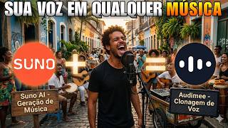 Como COLOCAR A SUA VOZ de forma PROFISSIONAL usando IA em QUALQUER MÚSICA - SUNO AI + AUDIMEE