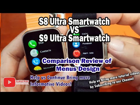 S8 Ultra Smartwatch VS S9 Ultra Smartwatch - Design and Menu Comparison 