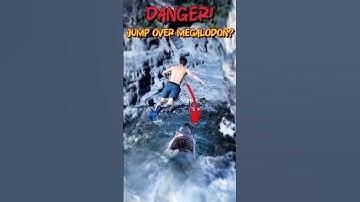 DANGER‼️ JUMP OVER MEGALODON🦈#amazing #shark