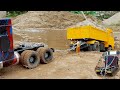 SIMULASI ALAT BERAT MOBIL TRUK MUAT PASIR - TRUK KONTAINER - MINIATUR DUMP TRUCK RC