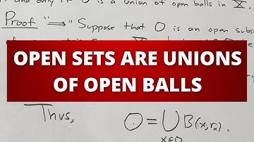 Metric Space Proof: Open Sets are Unions of Open Balls