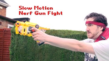 Slow Motion Nerf Gun Fight