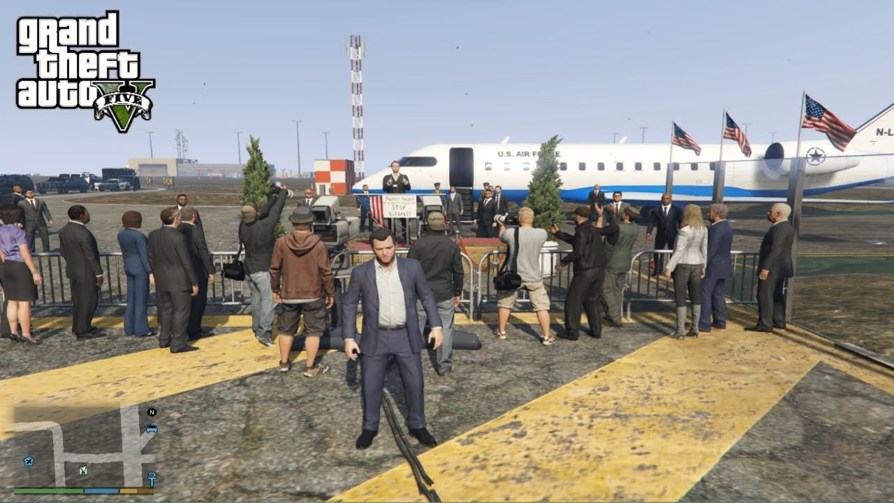 GTA 5 | Shootout At President Arrival With Jimmy De Santa + Five Star ...