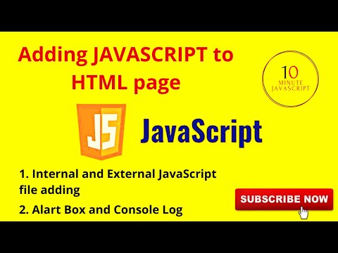 Adding JAVASCRIPT to HTML page/ Alert Box/ console log