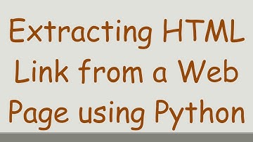 Extracting HTML Link from a Web Page using Python