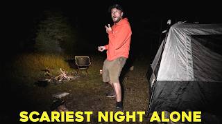 (SOMETHING IS VERY WRONG HERE) TERRIFYING NIGHT CAMPING ALONE in the HAUNTED WOODS
