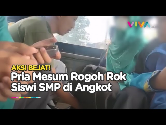 Pria Mesum Ketangkap Basah 'Obok-obok' Rok Siswi di Angkot class=