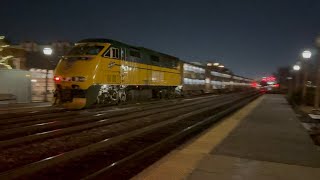 Metra UPW train #517 & 518 have a perfect meet at elmhurst station 