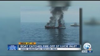 Boat catches fire 9 miles offshore