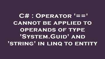 C# : Operator 