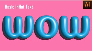 Basic Inflate Text In Illustrator Tutorial | Typography Design | 3D Text | Adobe Illustrator 2022