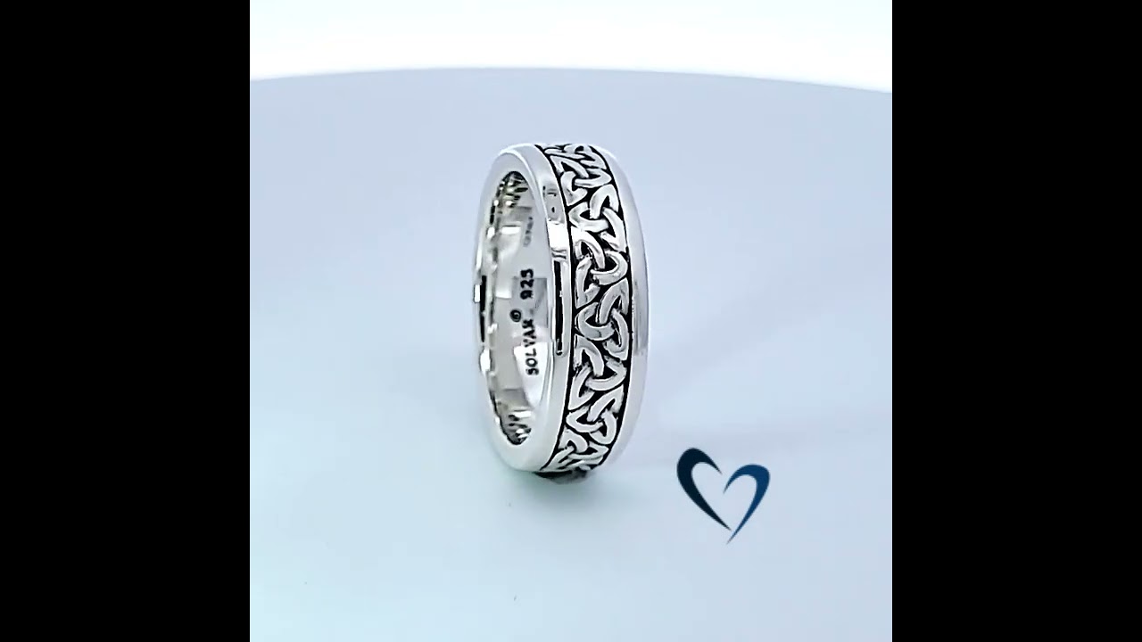 Men's Sterling Silver Oxidized Trinity Knot Wedding Band S21012