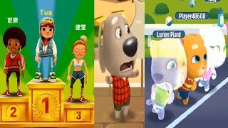 Talking Tom Gold Run Ginger vs Ben vs Subway Surfers Gameplay Hd JAKE vs Tasha   TLKK screenshot 4