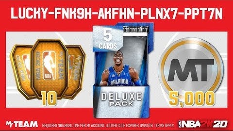 NBA 2k20 Myteam *Locker Code* (LUCKY-FNK9H-AKFHN-PLNX7-PPT7N)