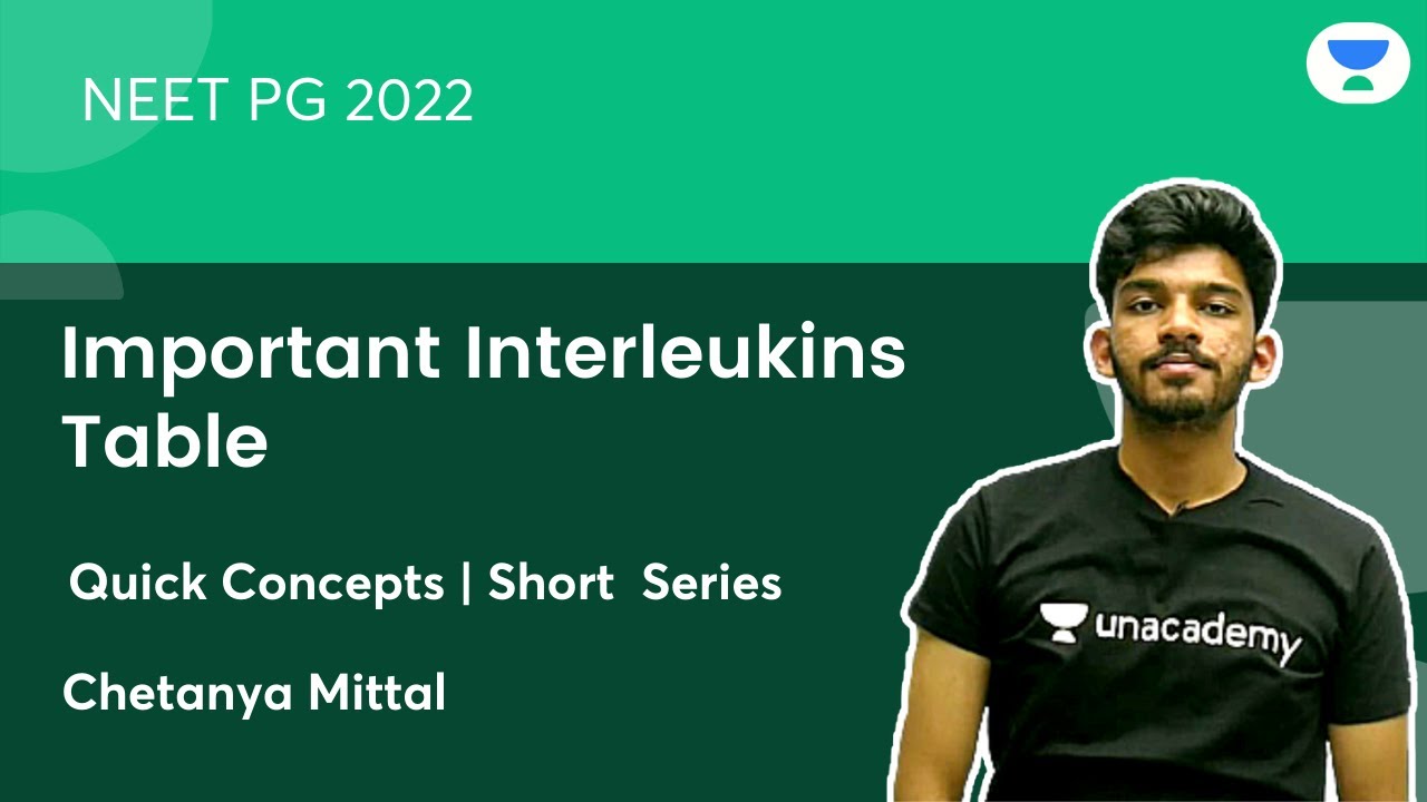 Важная таблица интерлейкинов | NEET PG 2021 | Давайте взломаем NEET PG | Четанья Миттал