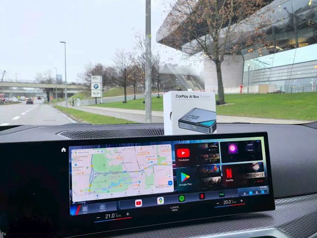 Testing YolanAuto CarPlay AI Box at BMW Headquarters | Navigation