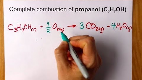 Complete Combustion of Propanol (C3H7OH) Balanced Equation