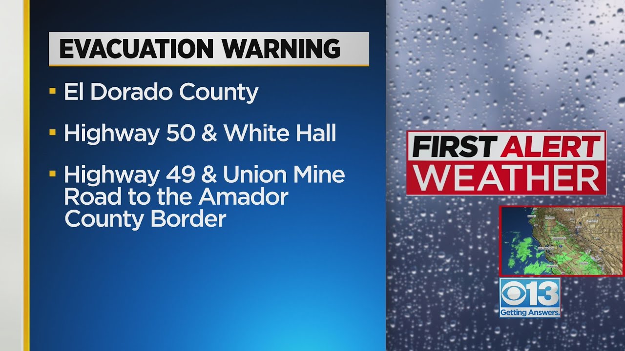 Evacuation Warning issued in El Dorado County