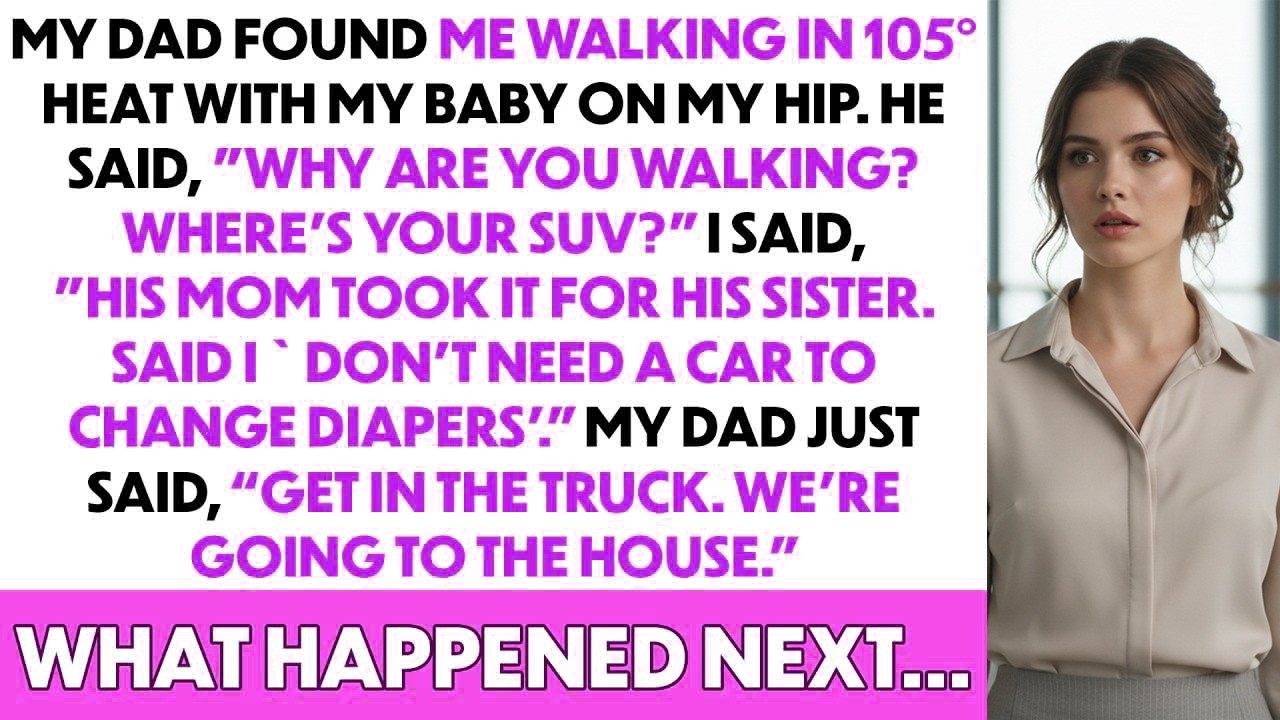 Dad Asked Why Didn't You Drive — I Said My Husband's Mother Took My Car to 'Put Me In My Place'...